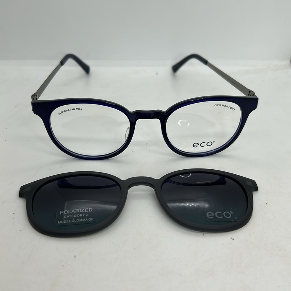 Eco 2.0 Bio-Based Glomma Gf Eyeglasses & Magnet Sunglasses Unisex Dnvy Navy Nwt